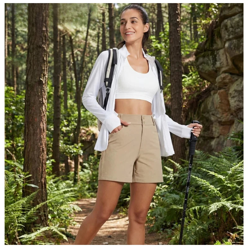 Short cargo de randonnée femme 6 poches