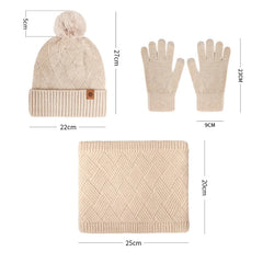 Ensemble bonnet à pompon, tour de cou et gants tactiles