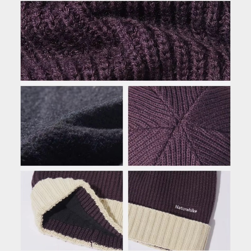 Bonnet à revers en laine, coloris bicolores