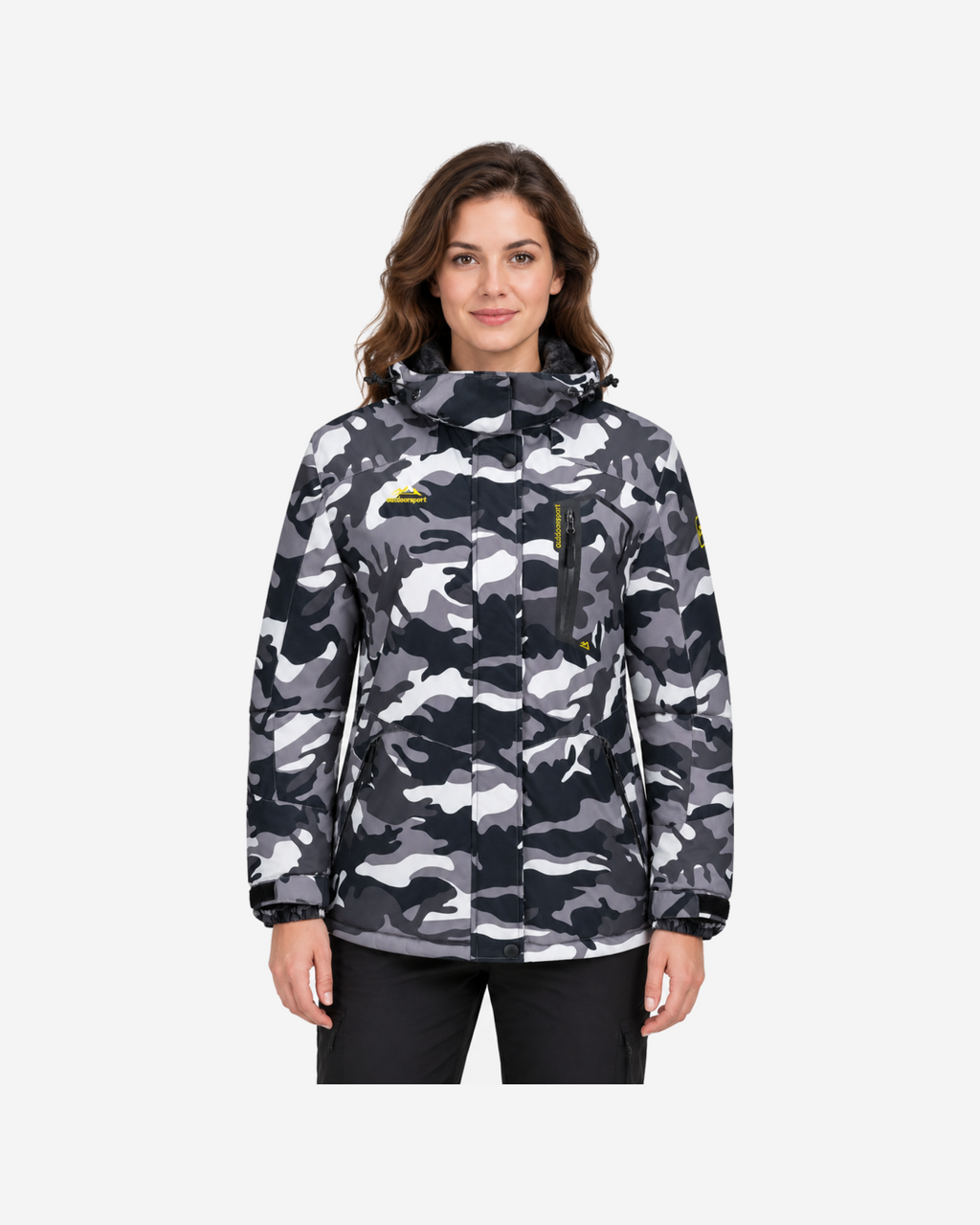 Veste de ski femme camouflage doublée polaire