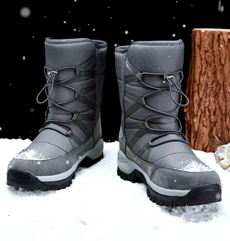 Bottes de neige montantes doublées peluche homme