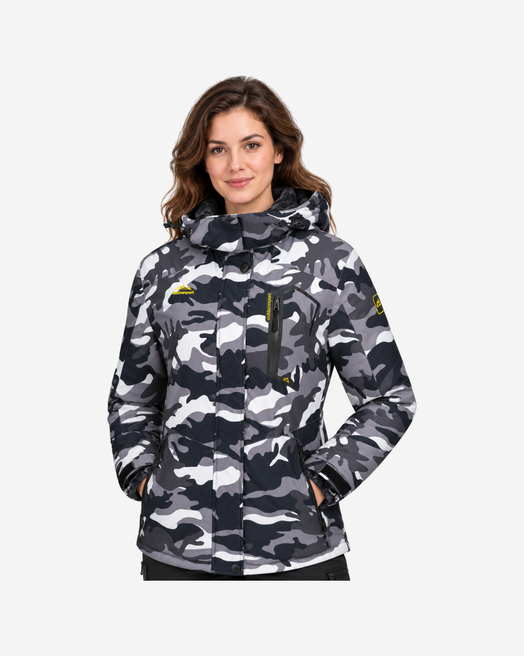 Veste de ski femme camouflage doublée polaire