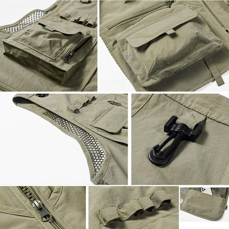 Gilet respirant multipoches homme