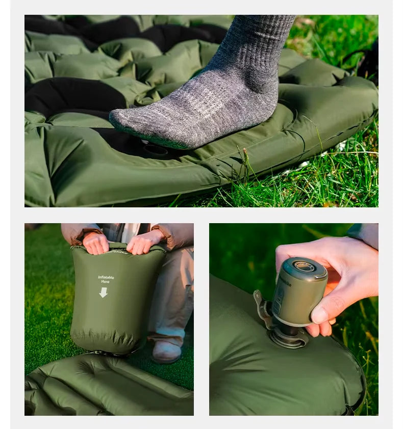 Matelas gonflable de randonnée à pompe intégrée
