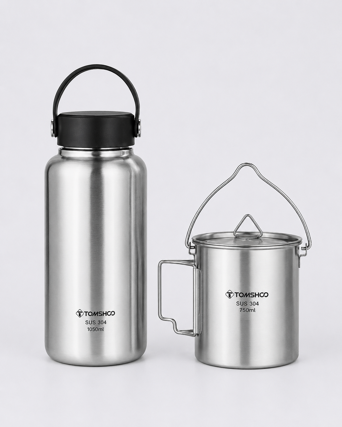 Gourde acier inoxydable + tasse intégrée