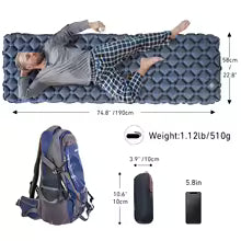 Matelas gonflable 1 personne + coussin