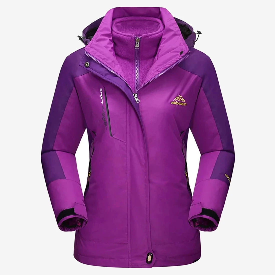 Veste de randonnée femme 3 en 1 à polaire amovible