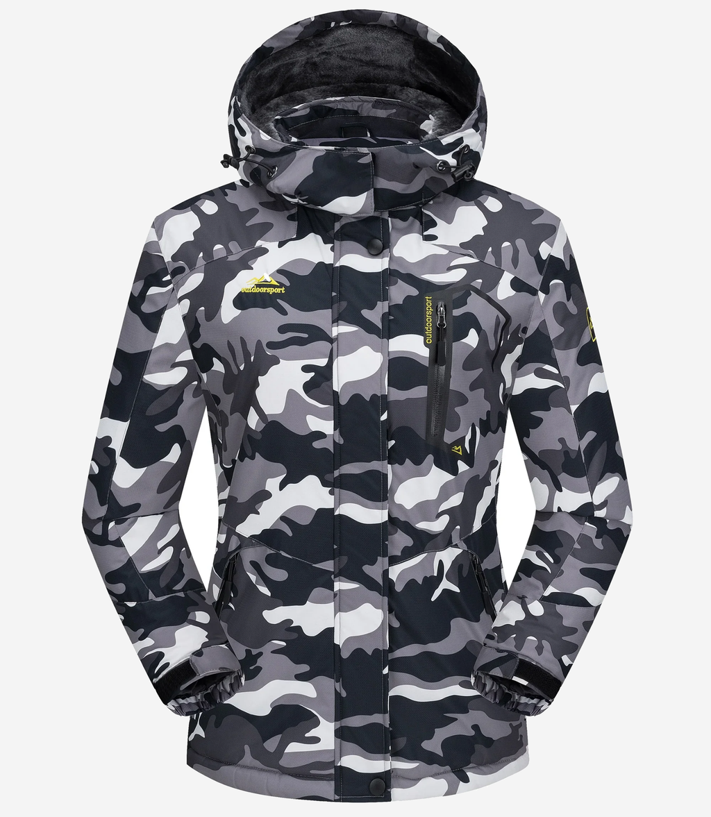 Veste de ski femme camouflage doublée polaire