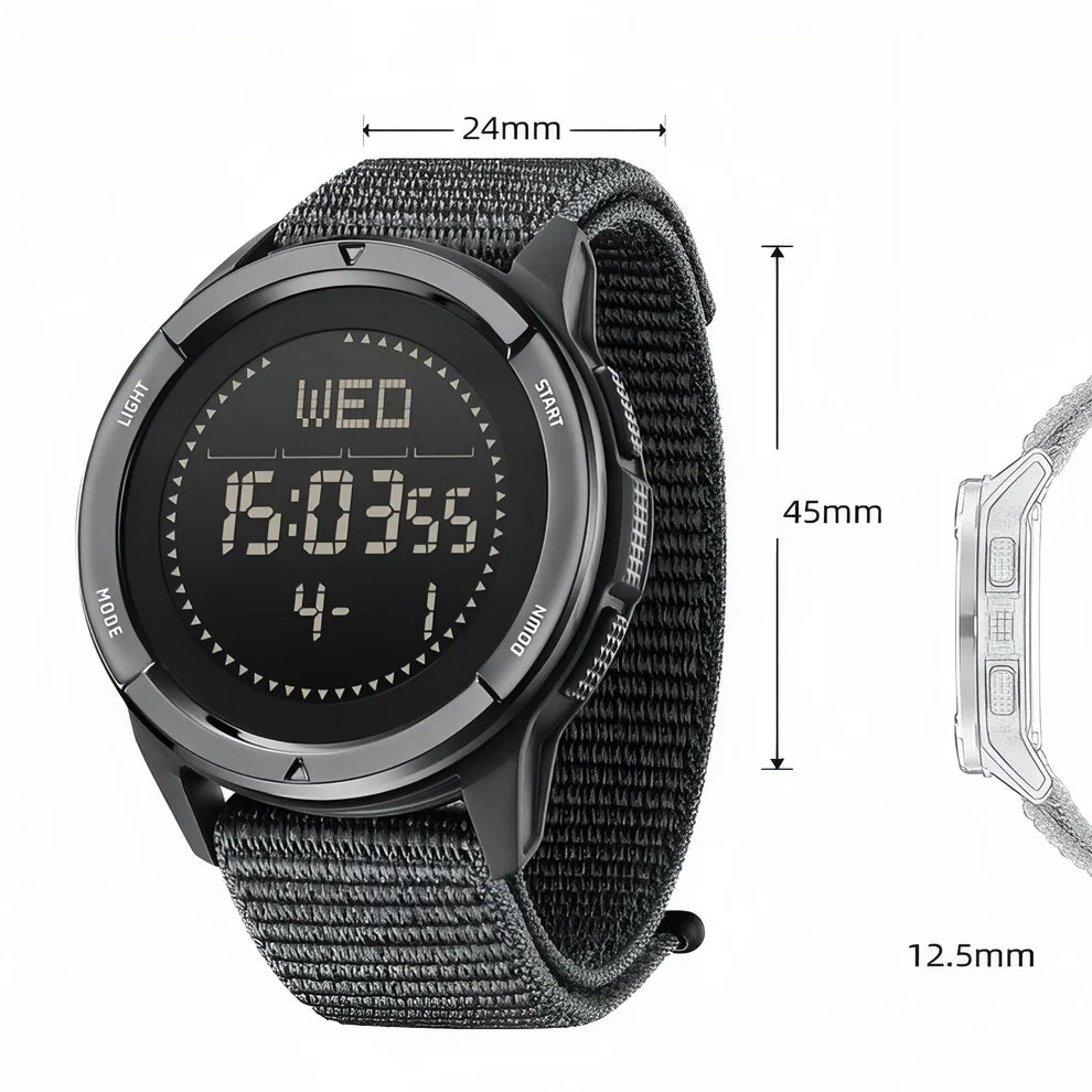 Montre digitale de randonnée en carbone