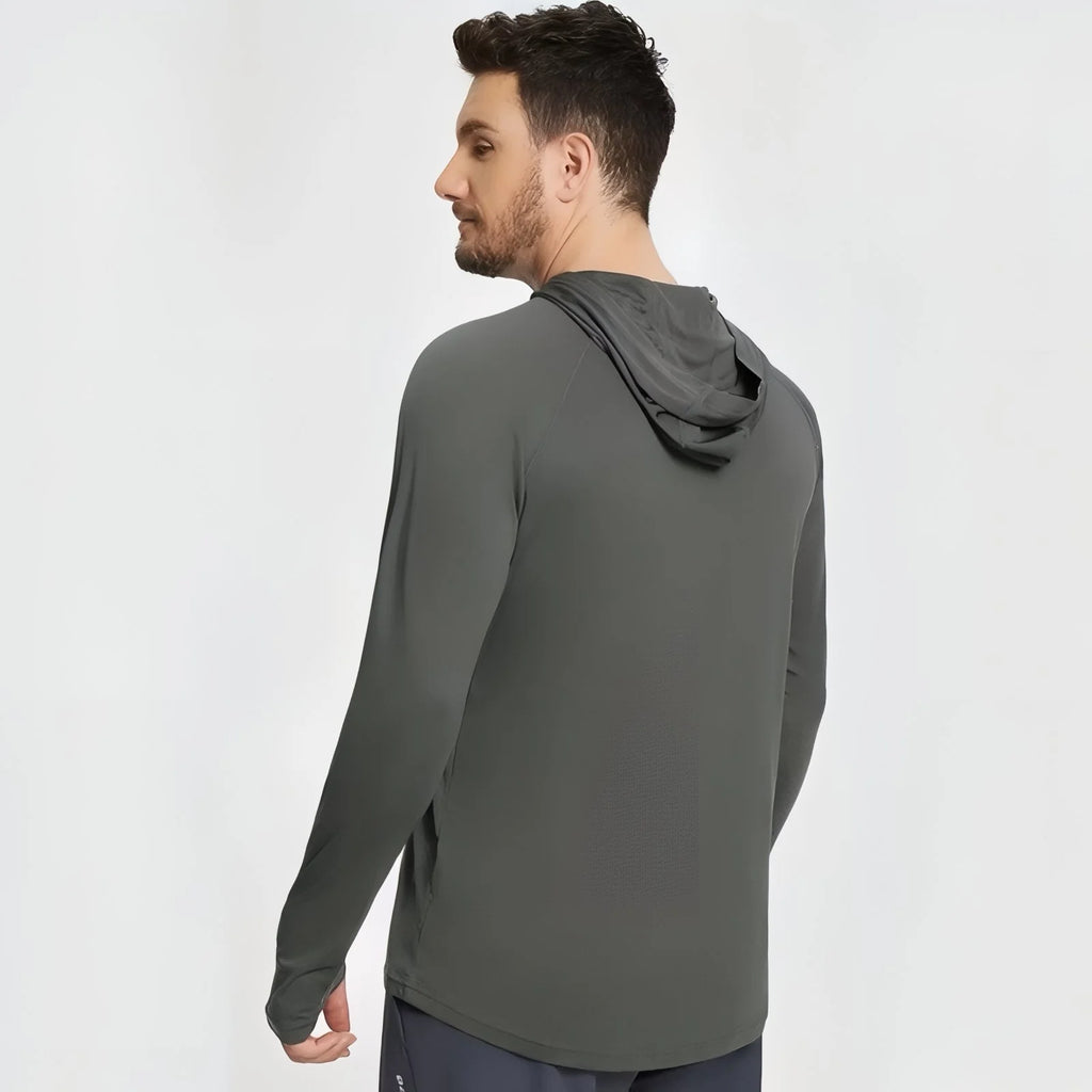 T-shirt à capuche randonnée anti UV homme UPF50+