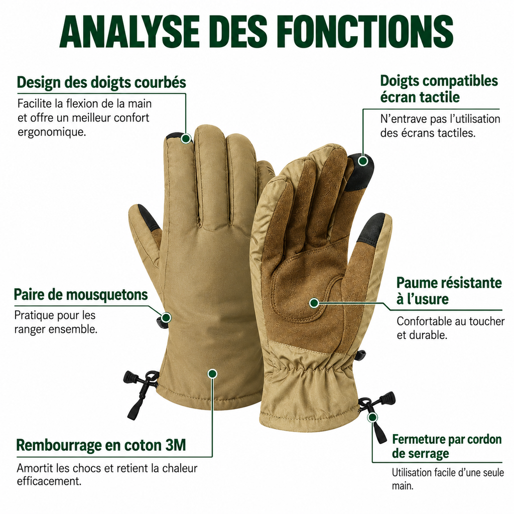 Gants de randonnée imperméables tactiles