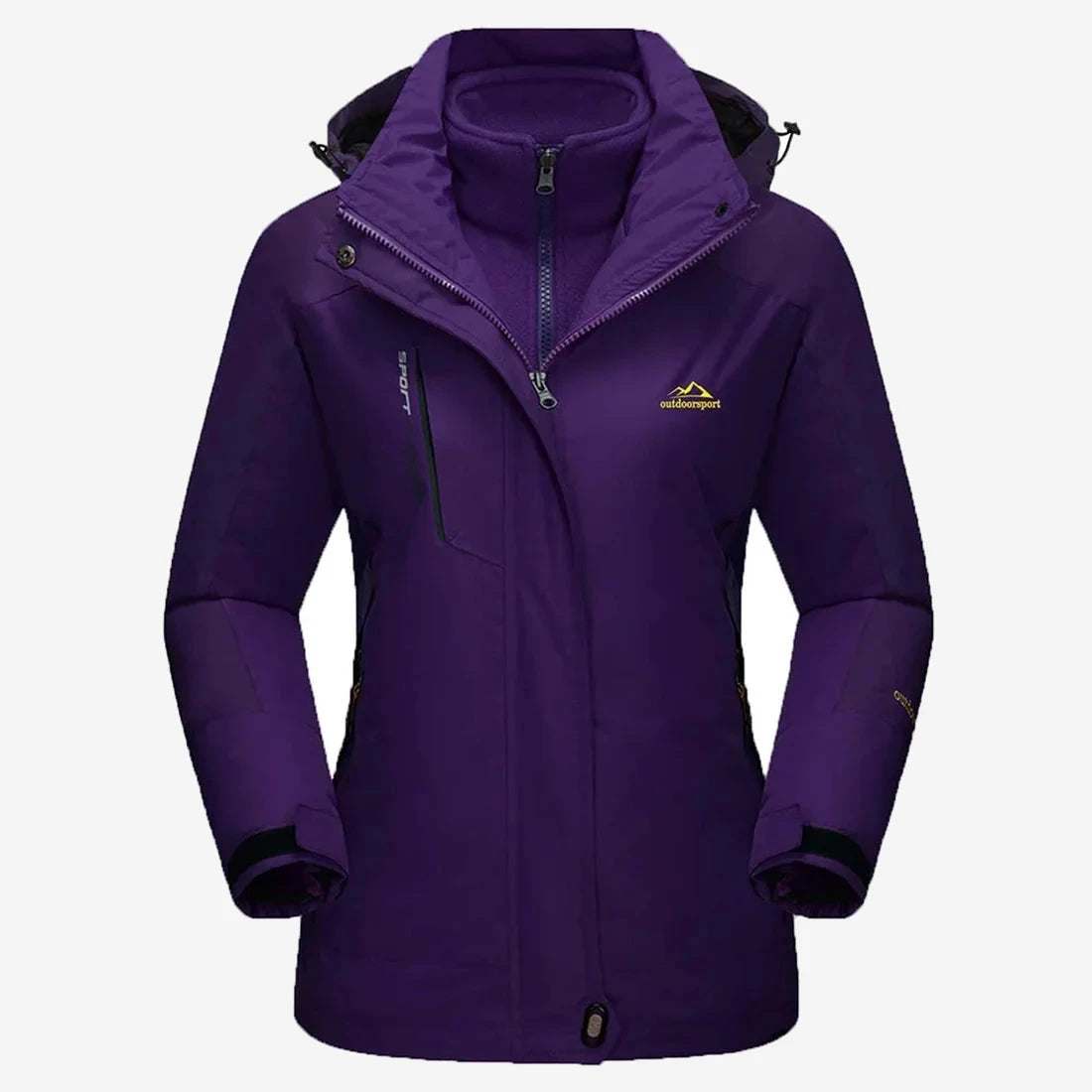 Veste de randonnée femme 3 en 1 à polaire amovible