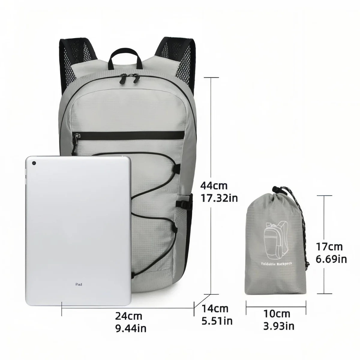 Sac à dos pliable de randonnée 20 L en nylon