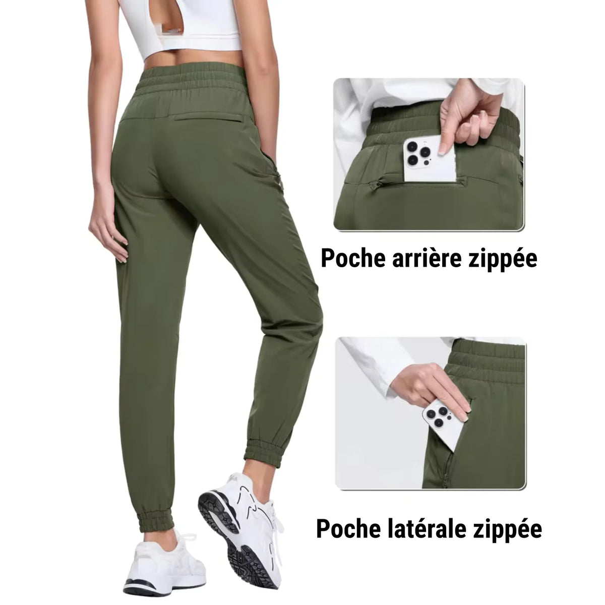 Pantalon de randonnée femme léger à cordon