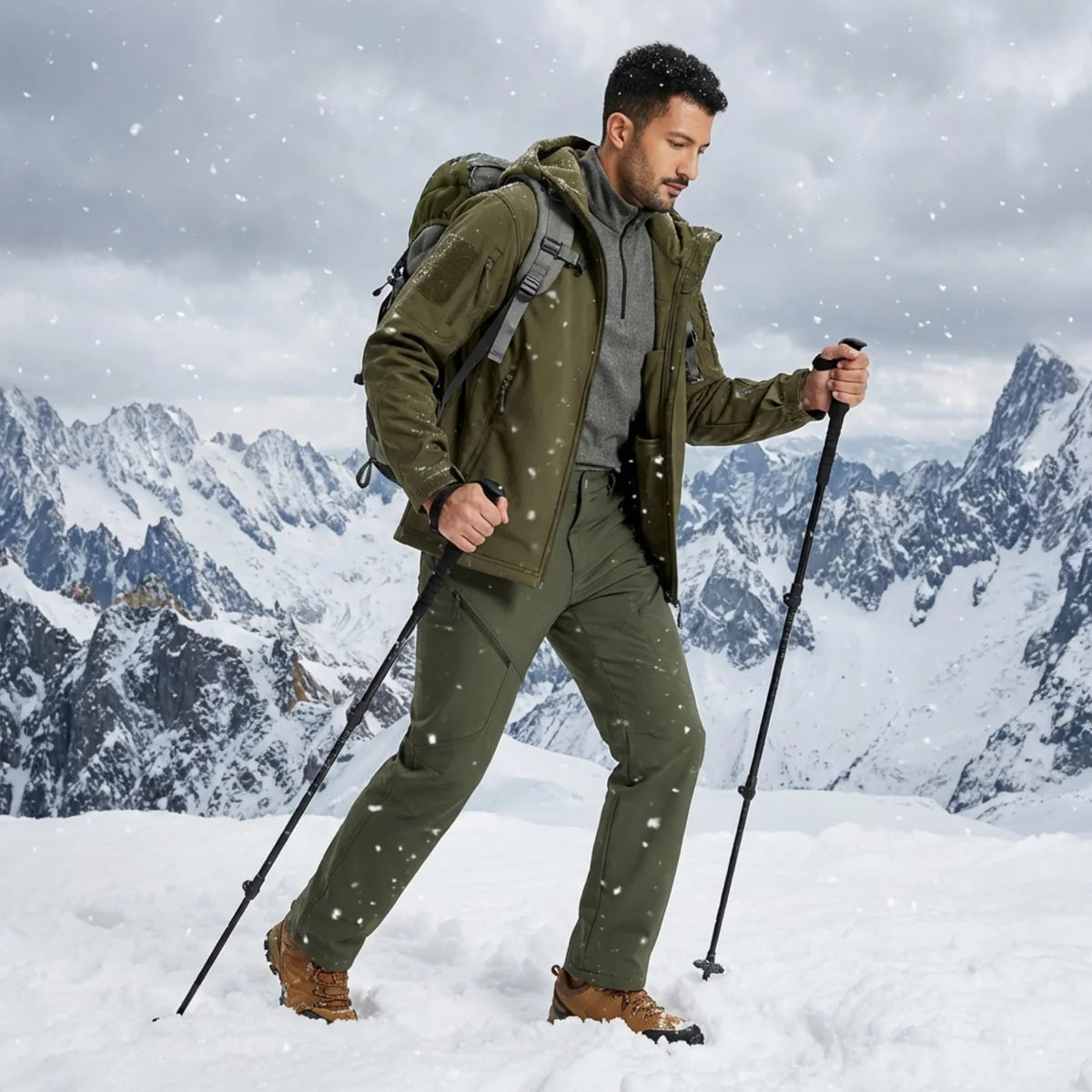Pantalon de randonnée hiver homme doublé polaire