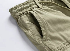 Short cargo homme multi-poches à taille élastique