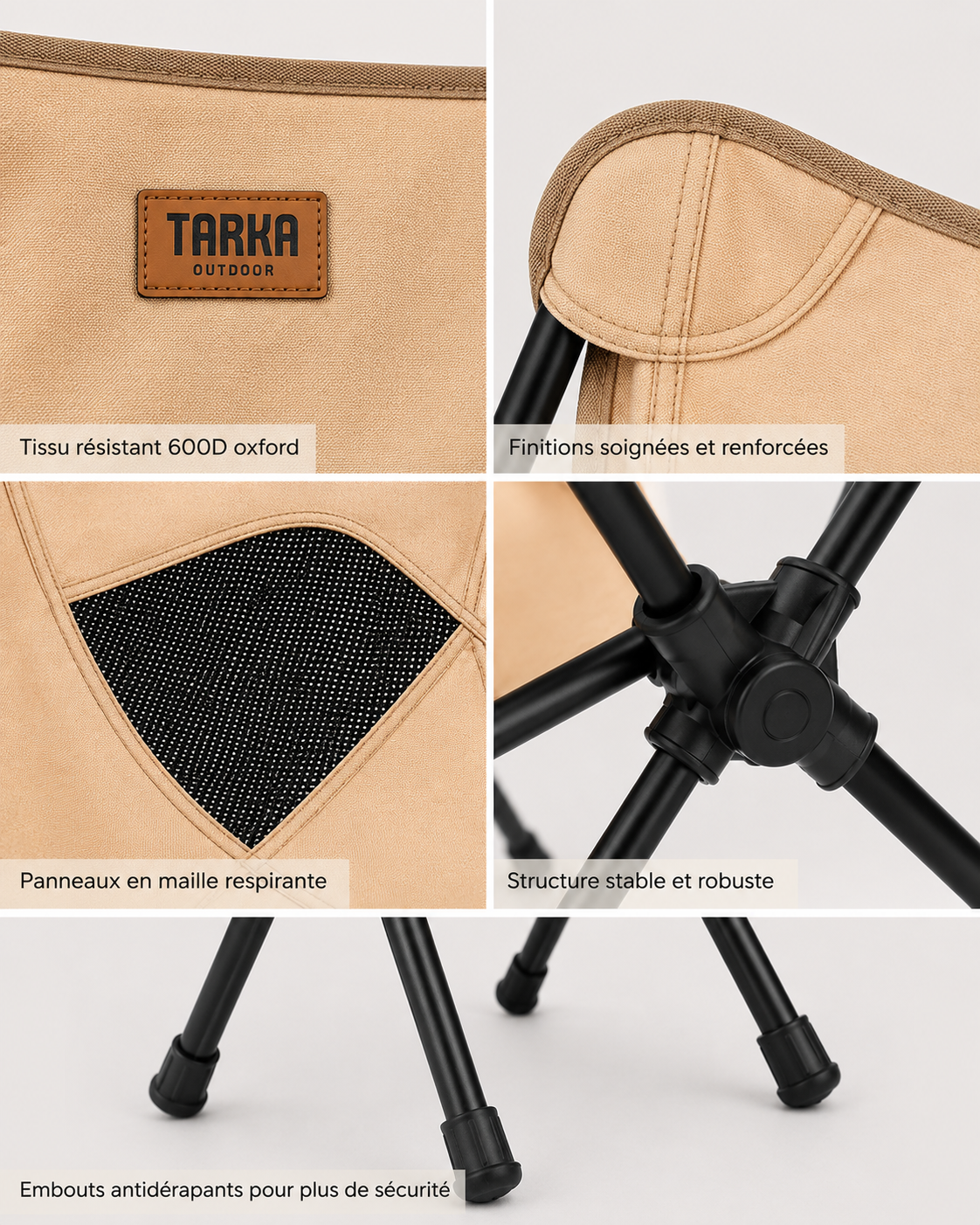 Chaises de camping pliables