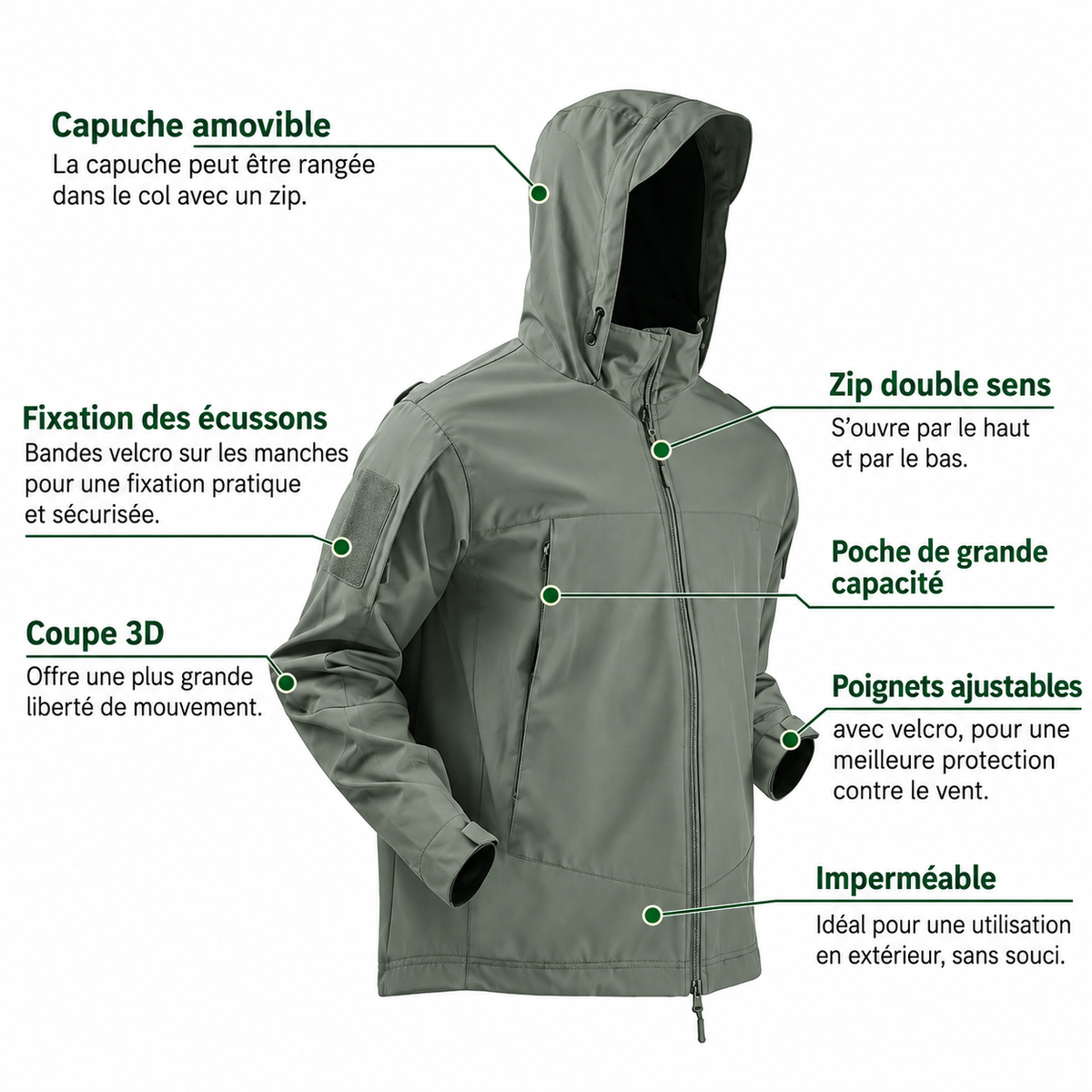 Veste softshell tactique homme