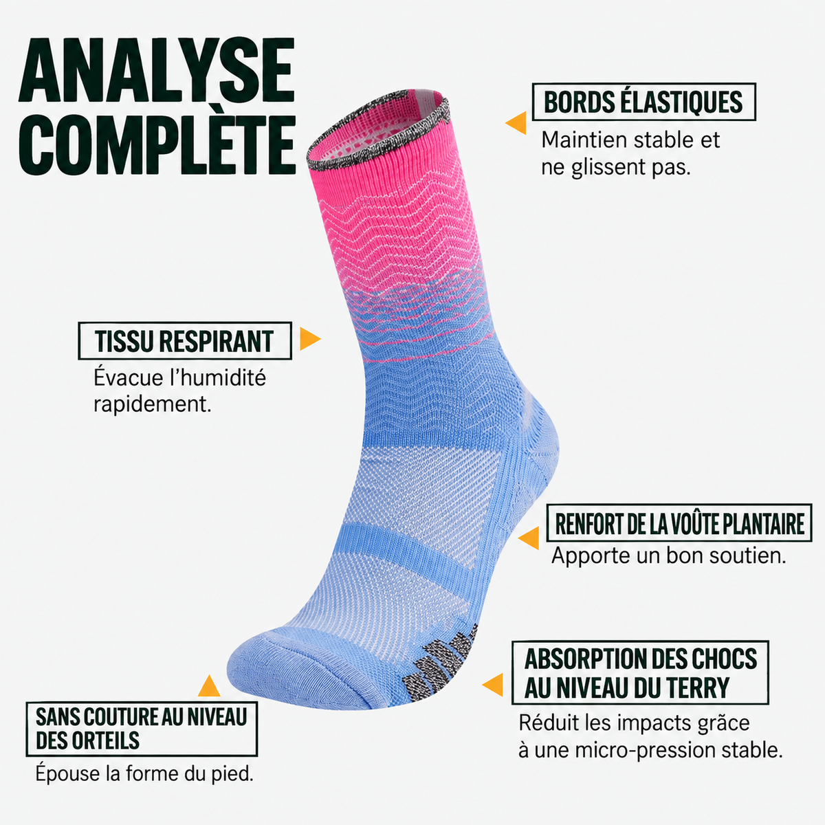 Chaussettes de randonnée femme rembourrées