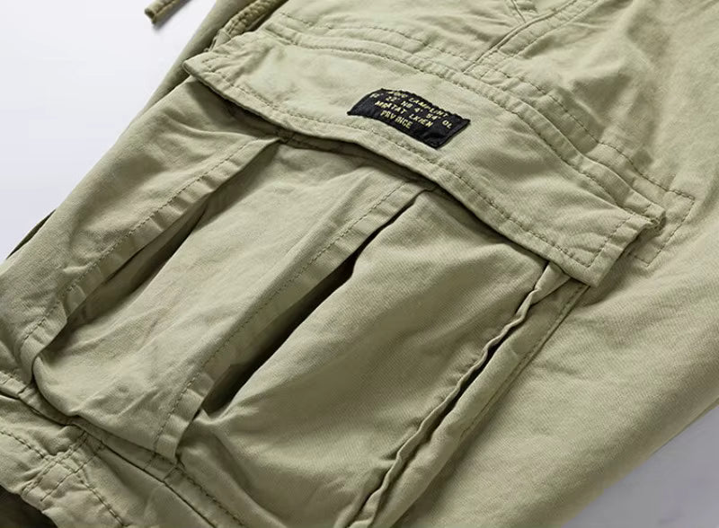 Short cargo homme multi-poches à taille élastique