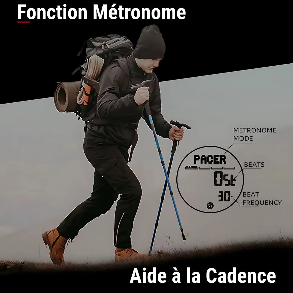 Montre digitale de randonnée en carbone