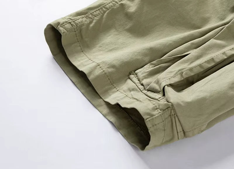 Short cargo homme multi-poches à taille élastique