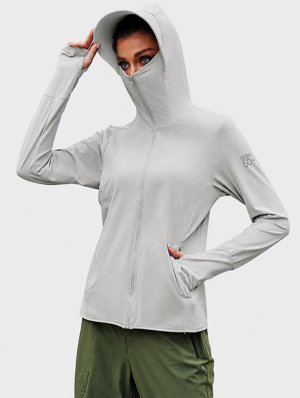 Veste à capuche randonnée anti UV femme UPF50+