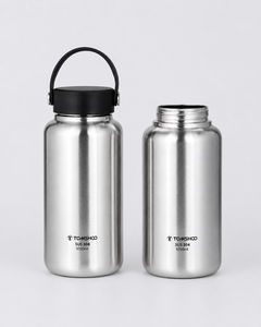 Gourde acier inoxydable + tasse intégrée