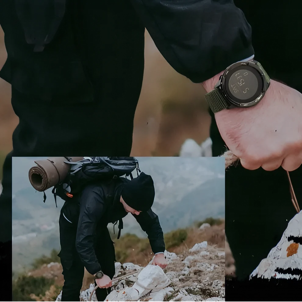 Montre digitale de randonnée en carbone