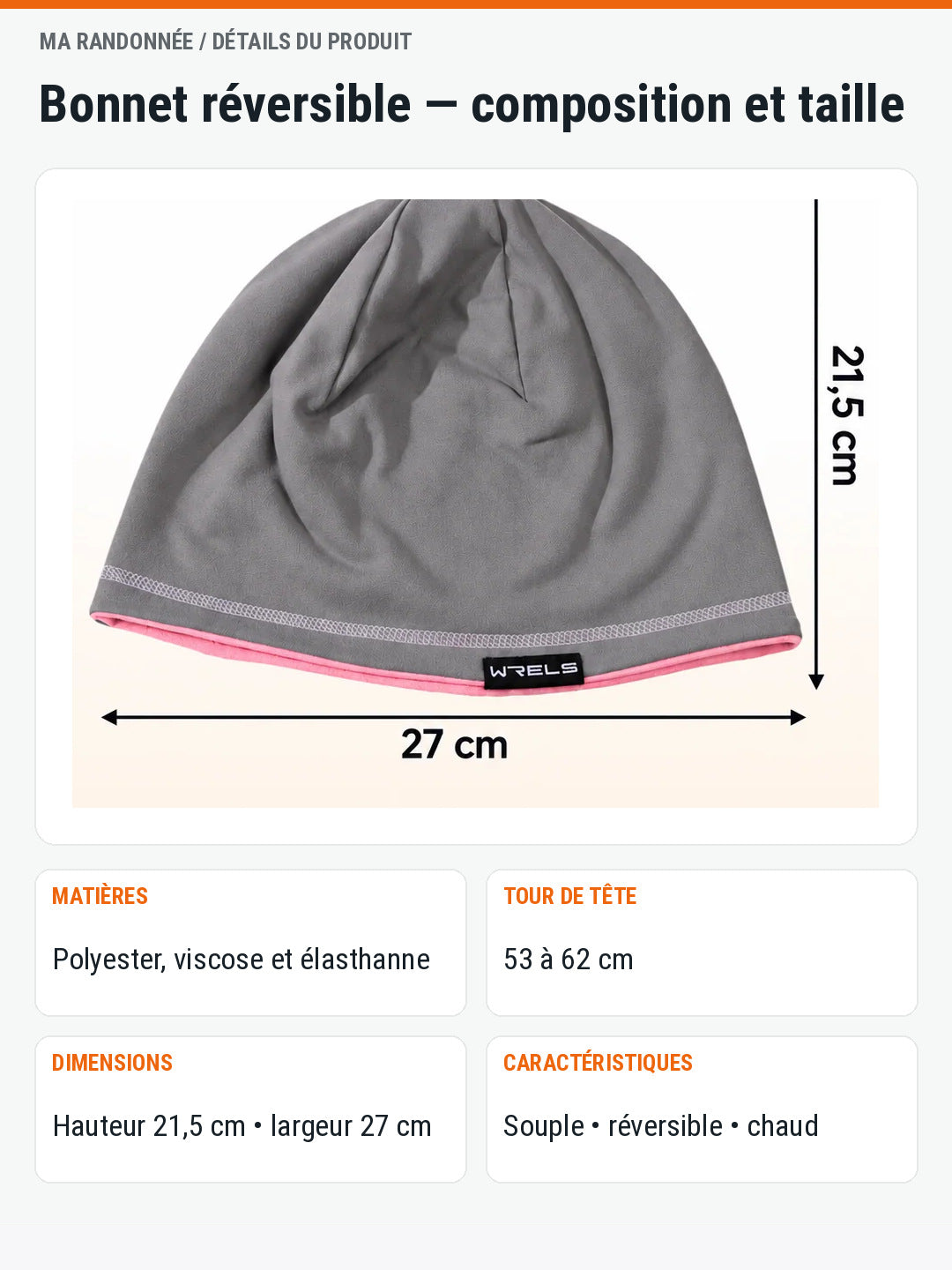 Ma Randonnée — détails techniques du produit en français, illustration 13
