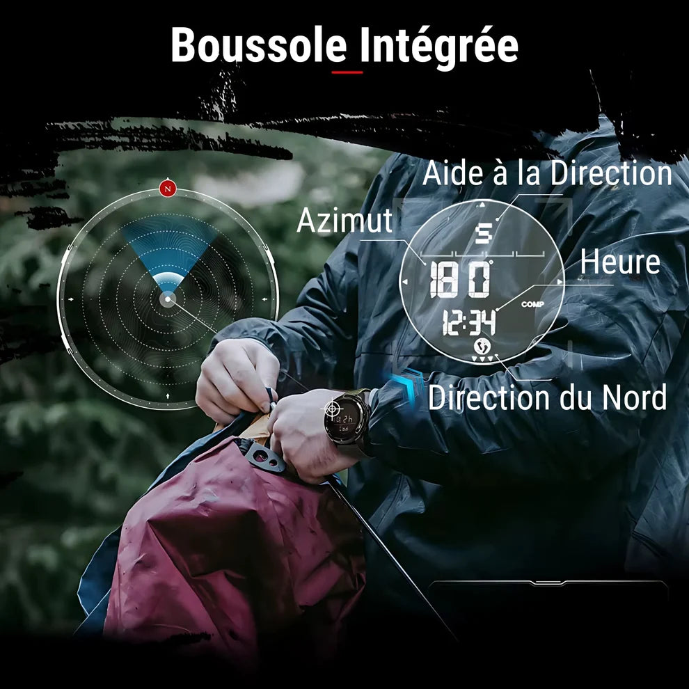Montre digitale de randonnée en carbone