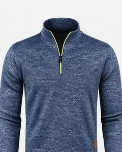Pull randonnée homme col montant demi-zip
