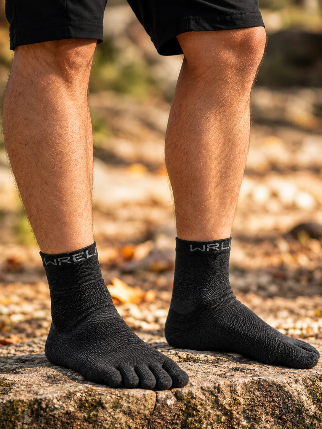 Chaussettes basses à orteils séparés en laine mélangée