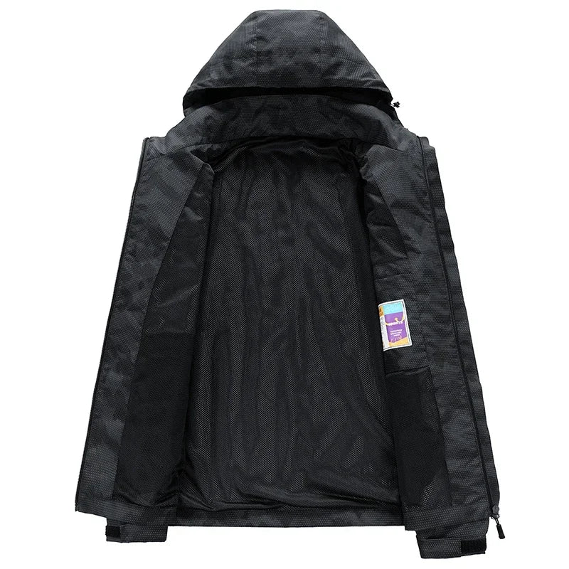 Veste de randonnée imperméable à capuche amovible