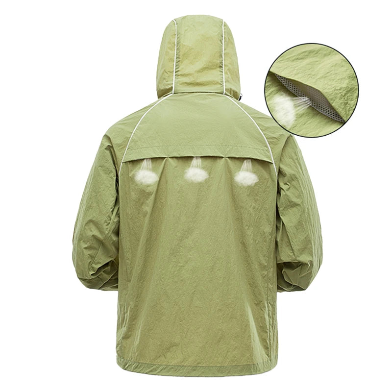 Veste de randonnée légère imperméable UPF 50+