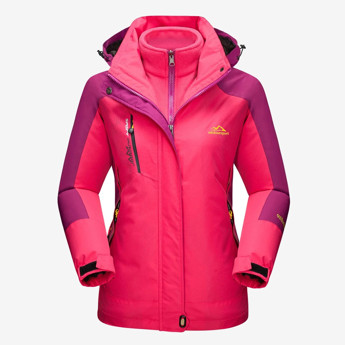 Veste de randonnée femme 3 en 1 à polaire amovible