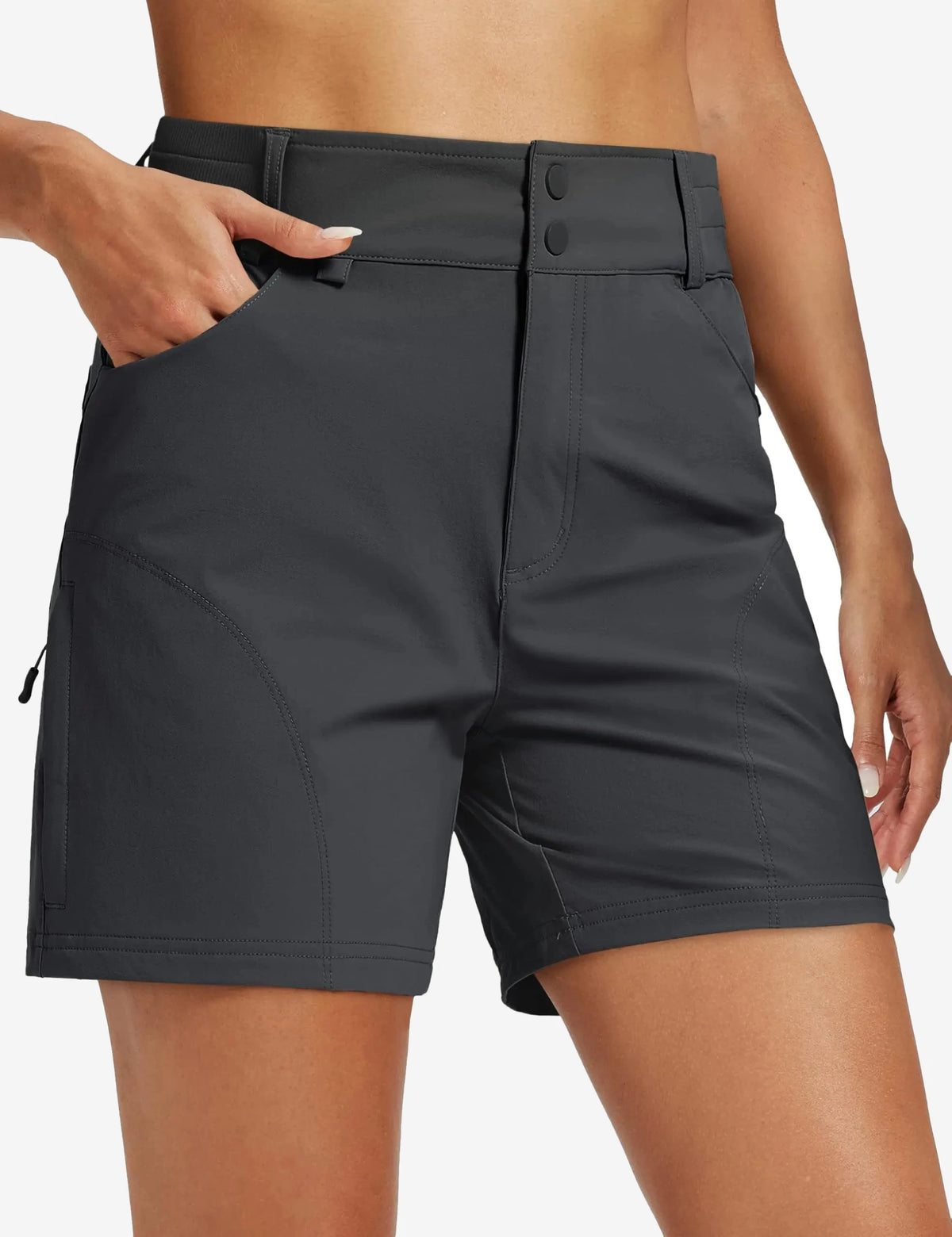 Short cargo de randonnée femme 6 poches