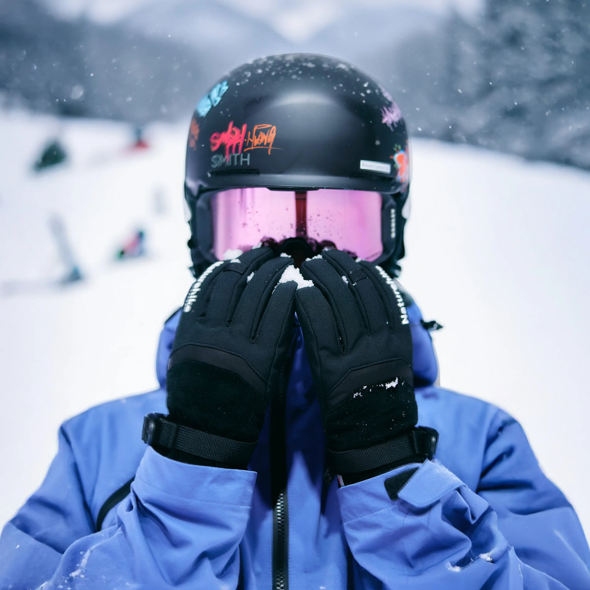 Gants de ski en cuir et isolation synthétique tactiles