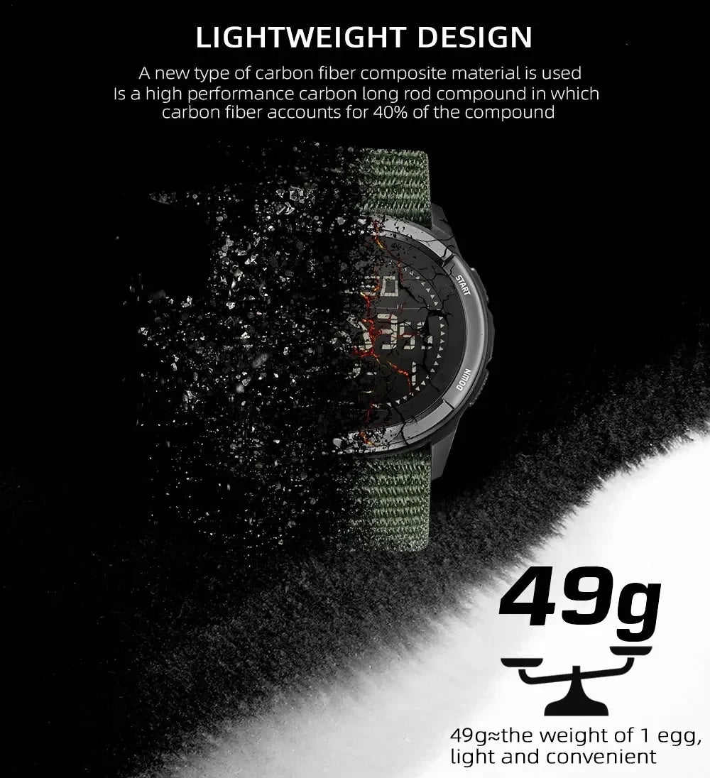 Montre digital de randonnée en carbone