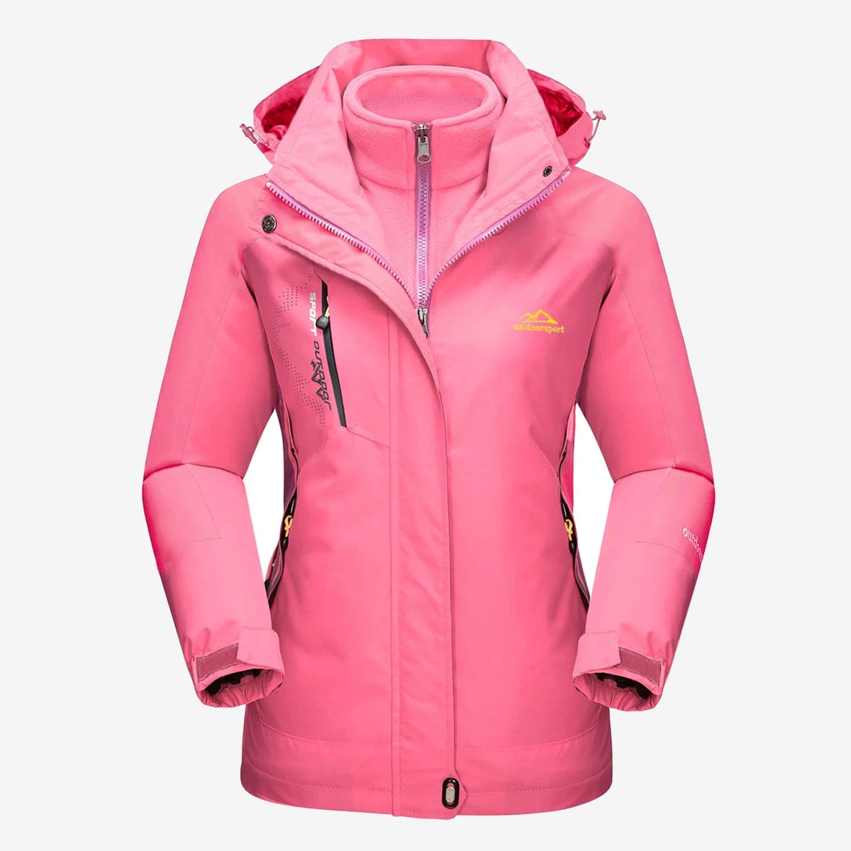 Veste de randonnée femme 3 en 1 à polaire amovible