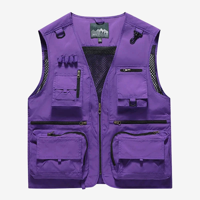 Gilet respirant multipoches homme
