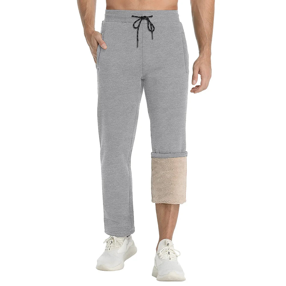 Pantalon de jogging doublé sherpa en coton homme