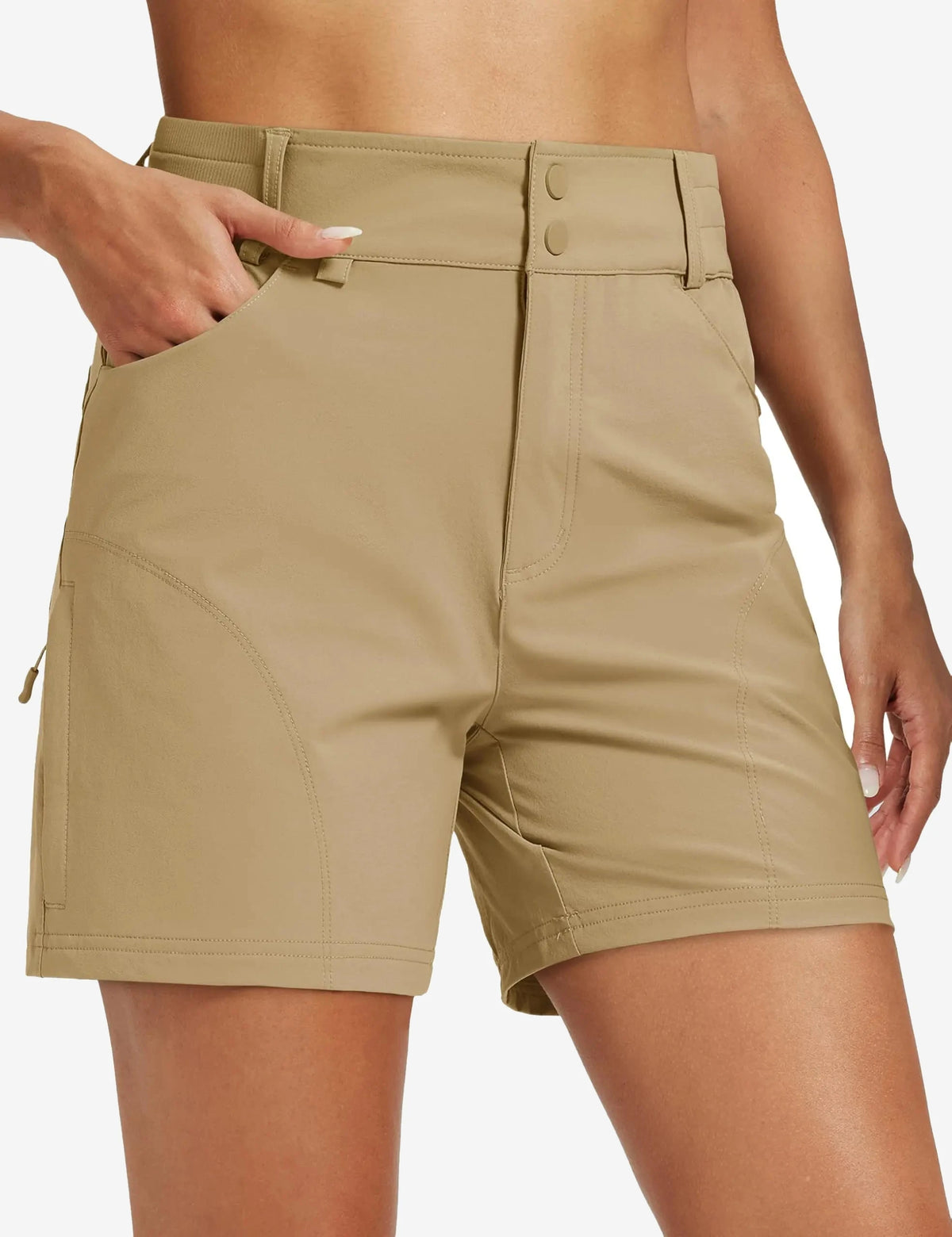Short cargo de randonnée femme 6 poches
