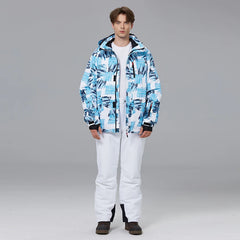 Veste de ski imprimée à capuche homme