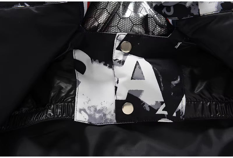 Veste de ski imprimée à capuche homme