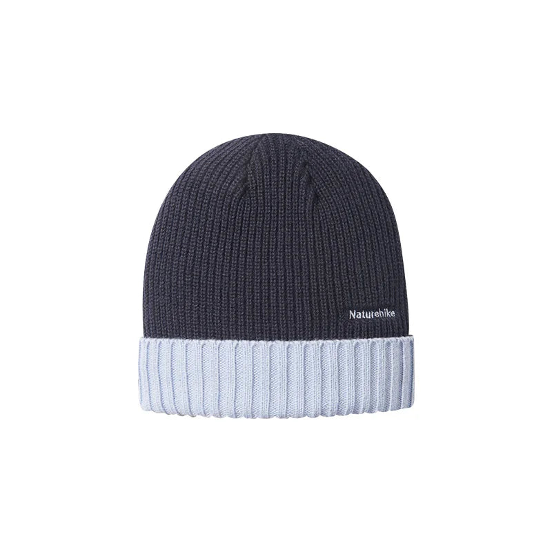 Bonnet à revers en laine, coloris bicolores