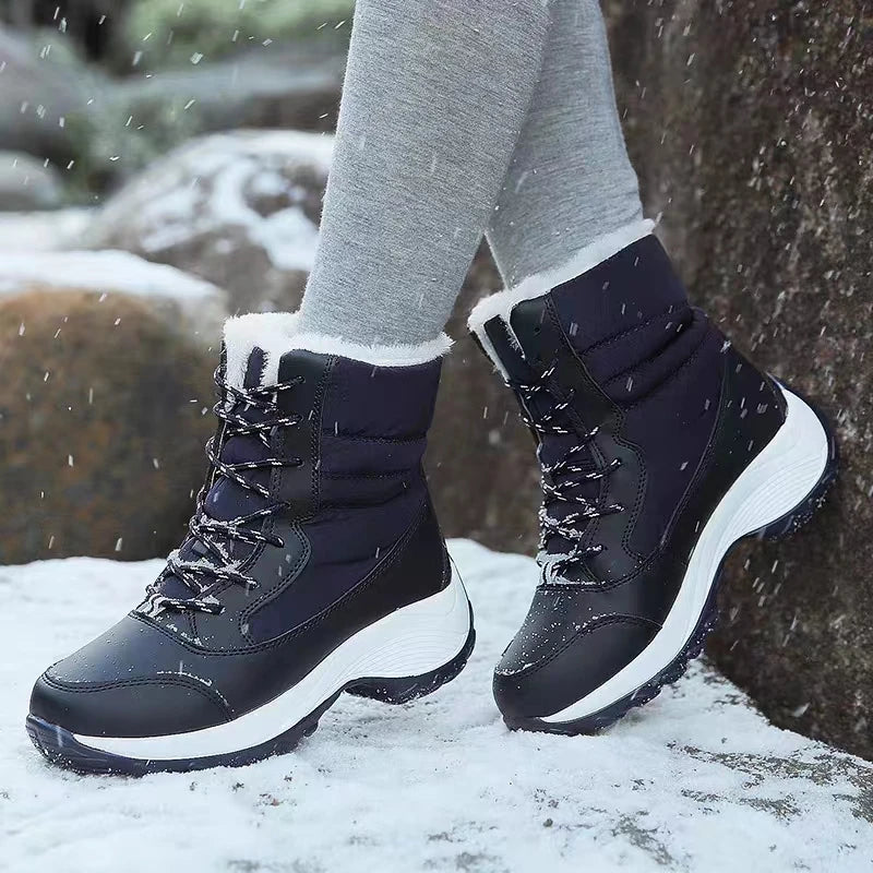 Bottines hiver femme doublées à plateforme