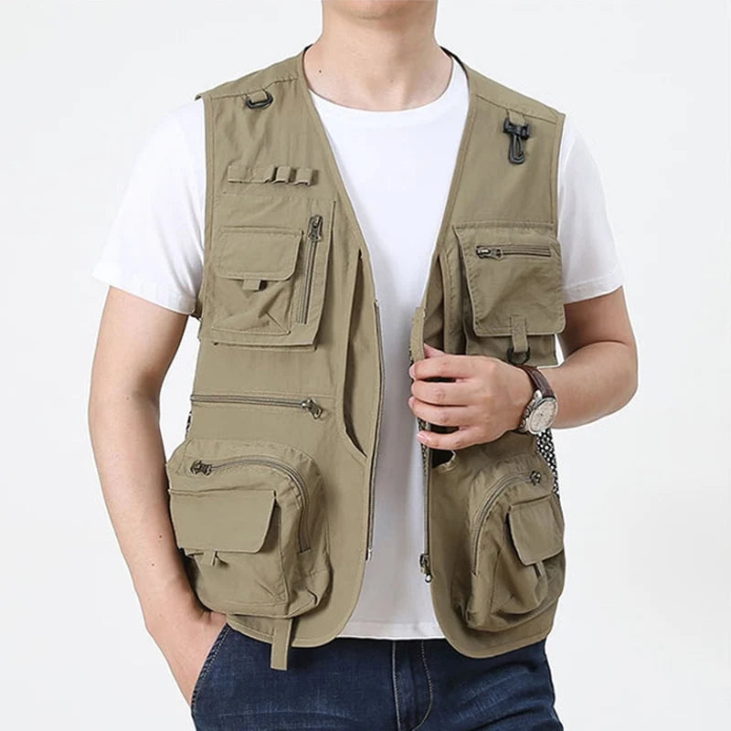 Gilet respirant multipoches homme