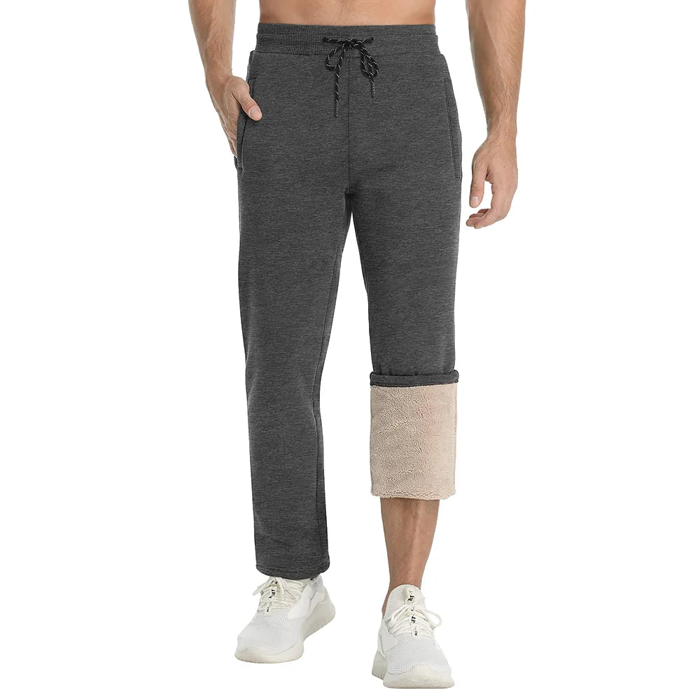 Pantalon de jogging doublé sherpa en coton homme