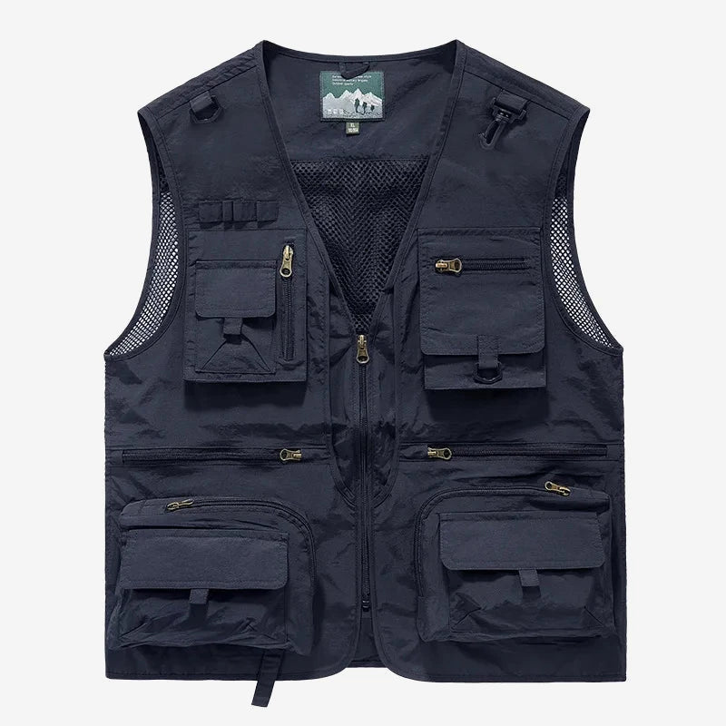 Gilet respirant multipoches homme